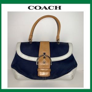 Coach Daisy Soho Navy Canvas Vachetta Handbag